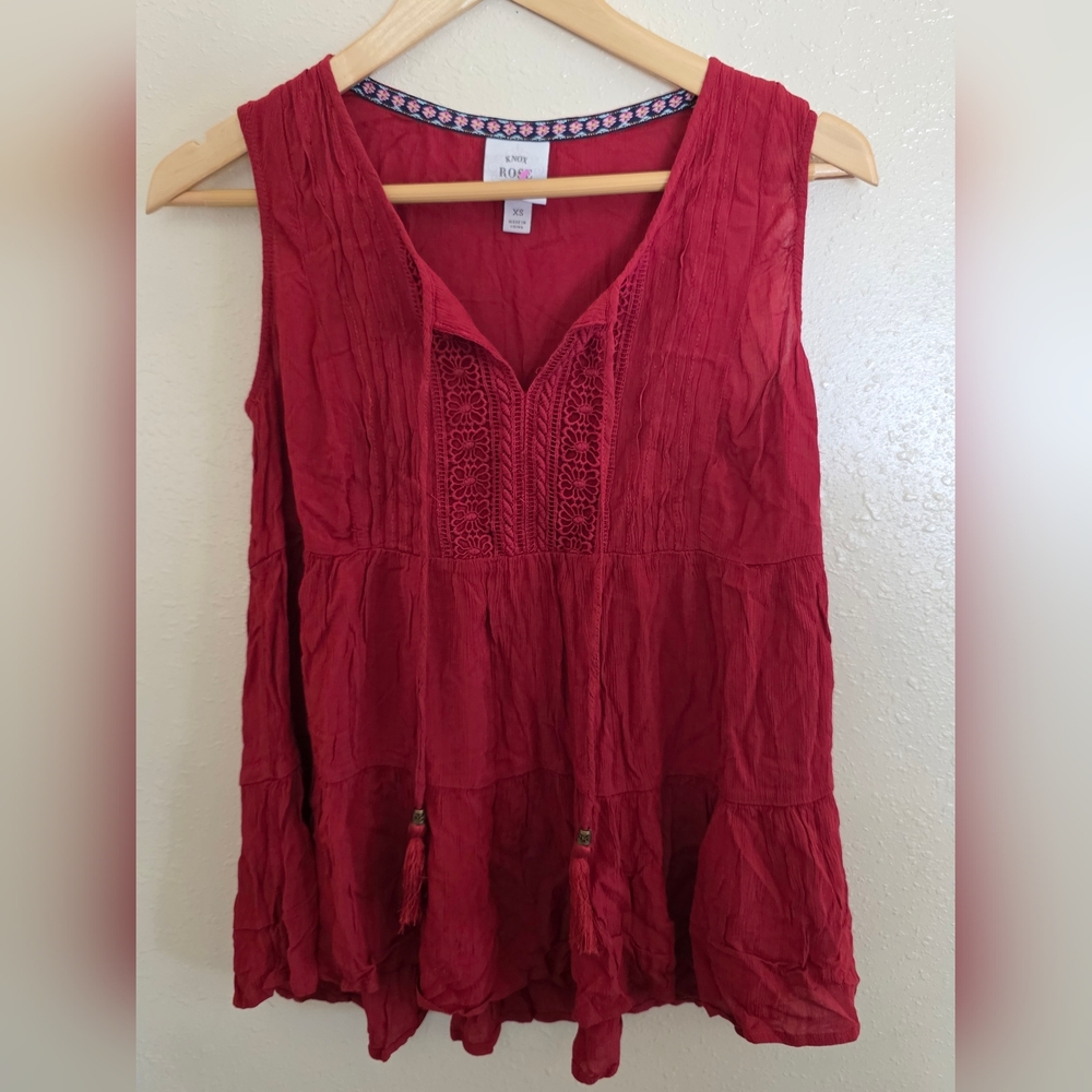 Knox Rose Red Sleeveless Blouse